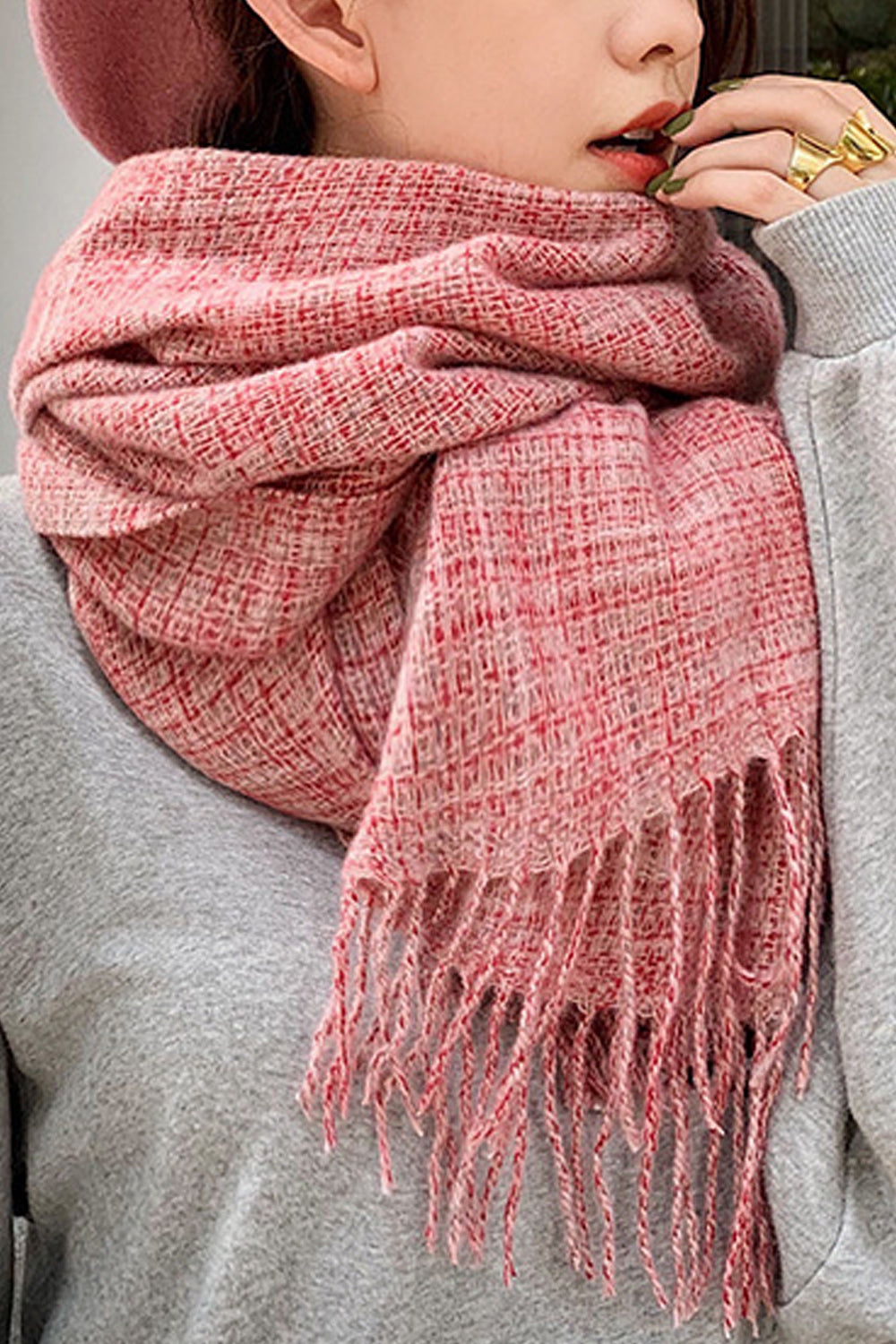Women Lovely Tassel Decoration Warm Long Length Muffler