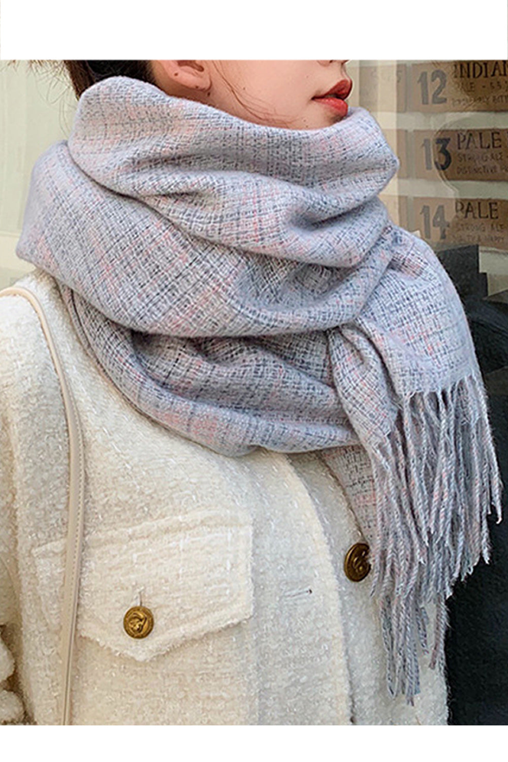 Women Lovely Tassel Decoration Warm Long Length Muffler