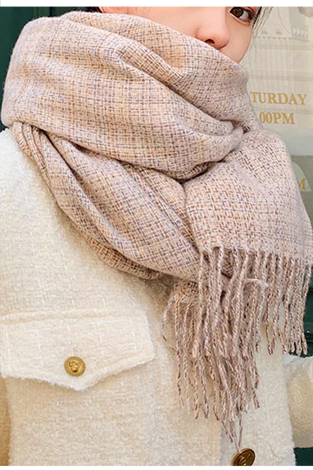 Women Lovely Tassel Decoration Warm Long Length Muffler