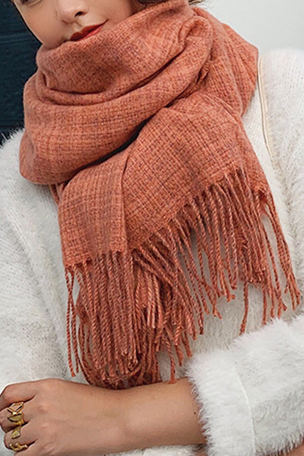Women Lovely Tassel Decoration Warm Long Length Muffler