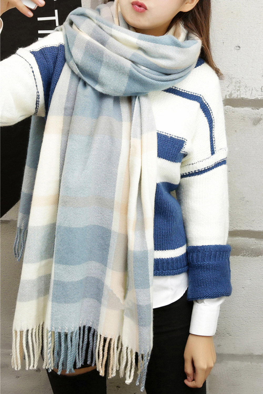 Women Beautiful Tassel Hem Thick Winter Perfect Muffler