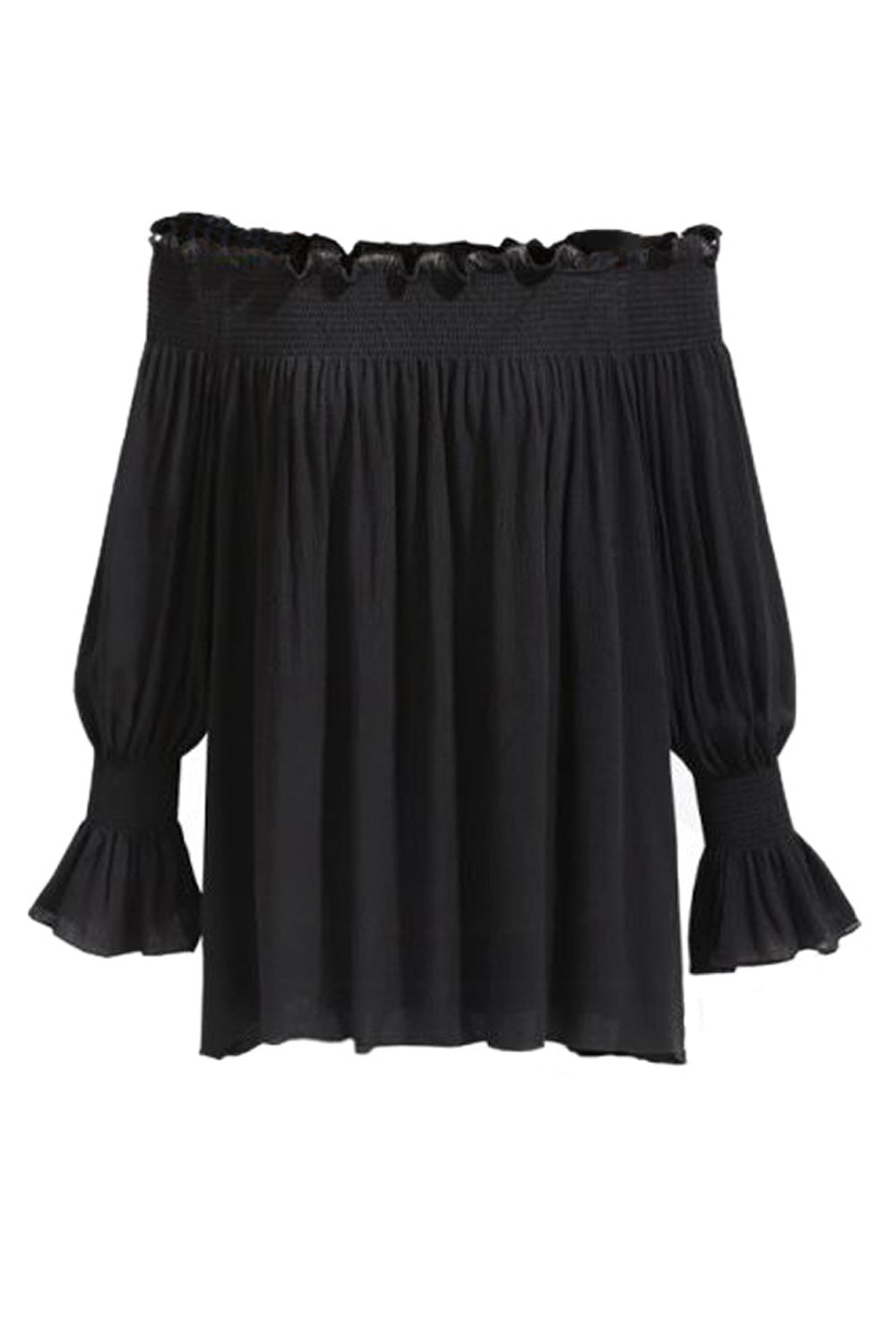 Women Elegant Solid Colored Off-Shoulder Long Sleeve Fashionable Shirt