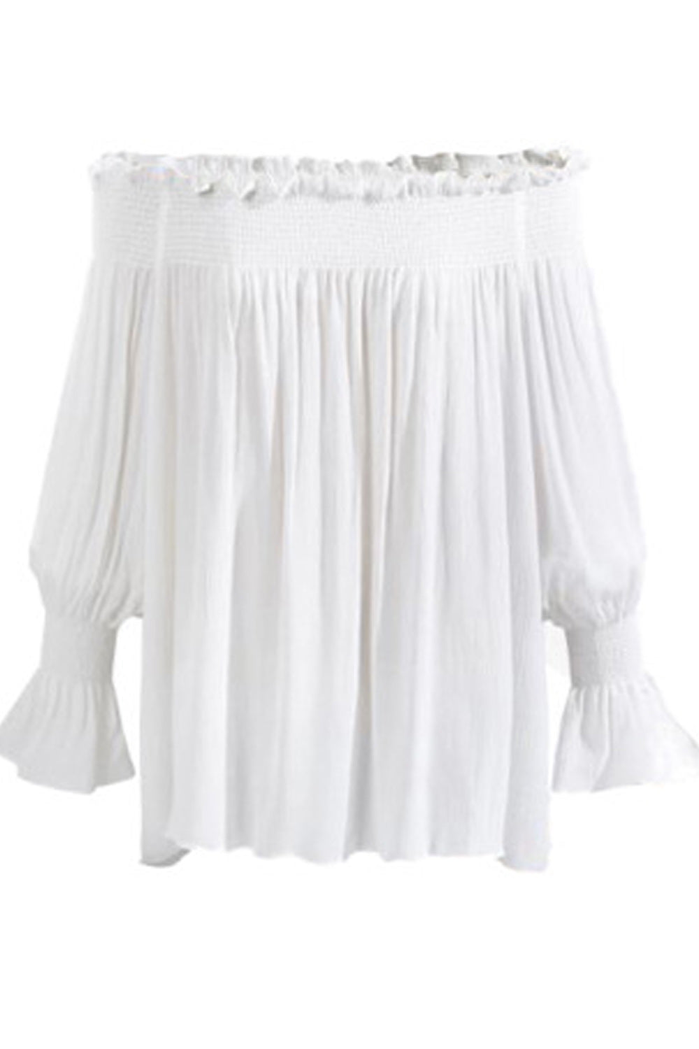 Women Elegant Solid Colored Off-Shoulder Long Sleeve Fashionable Shirt