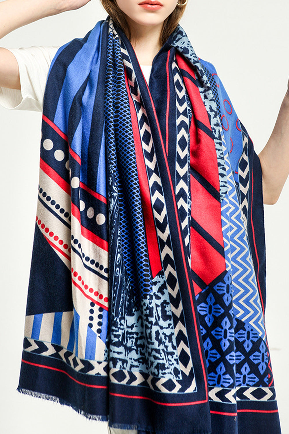 Women Convenient Printed Pattern Cozy Soft Muffler