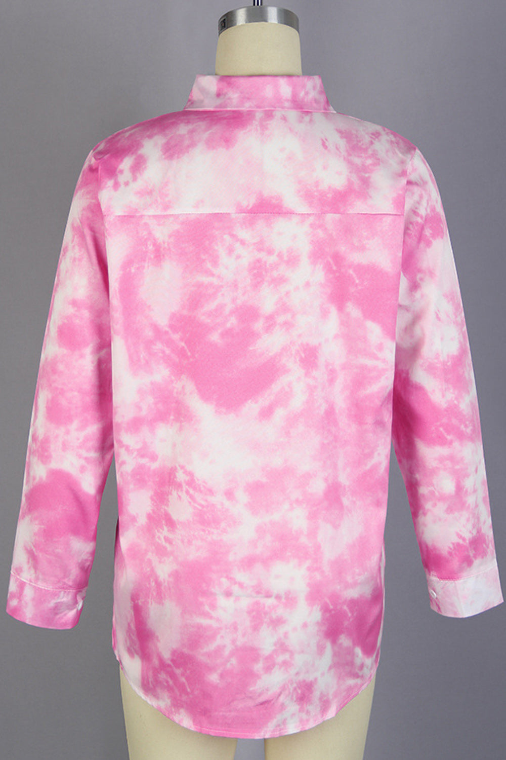 Women Elegant Tie Dye Pattern Easy Button Closure Casual Shirt