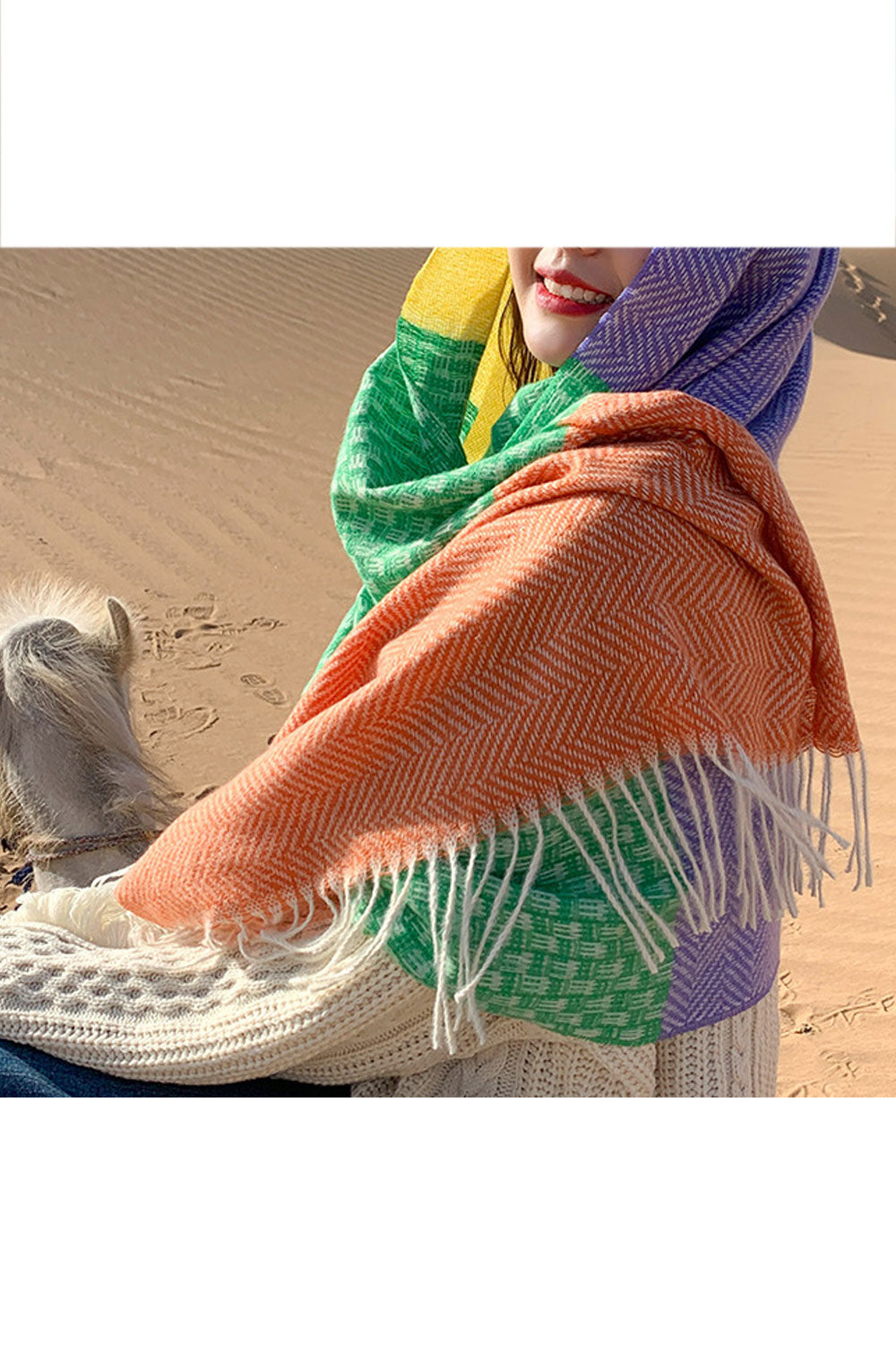 Women Long Tassel Hem Classy Warm Winter & Autumn Muffler