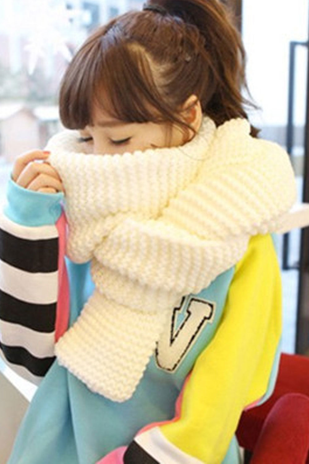 Women Thick Solid Colored Magnificent Cozy Winter Muffler