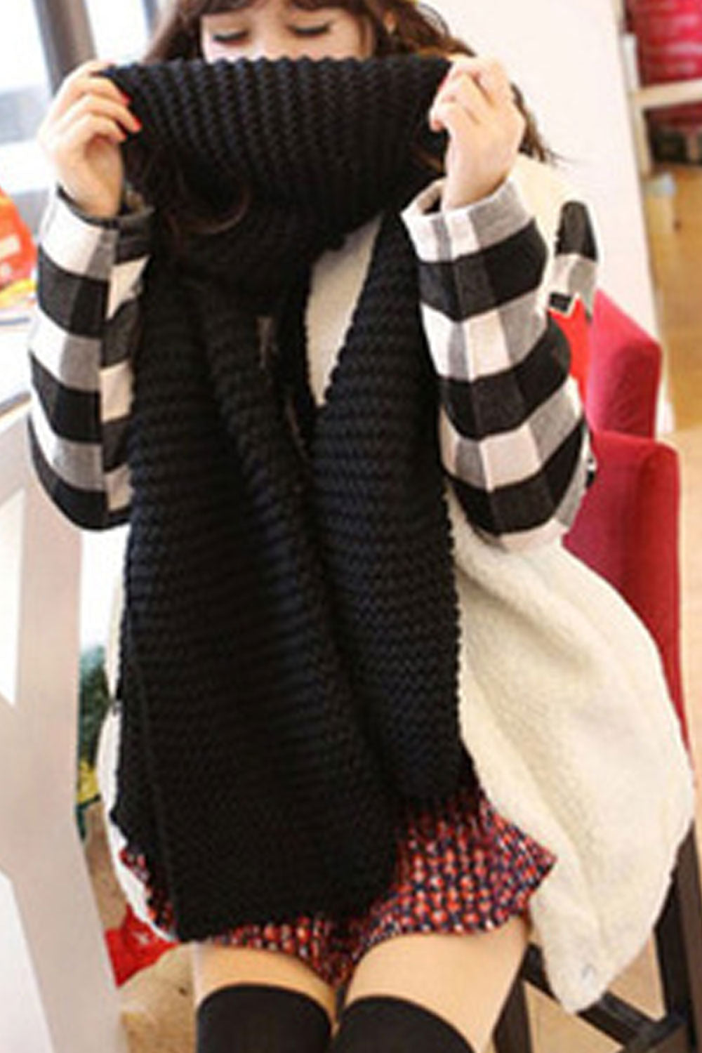Women Thick Solid Colored Magnificent Cozy Winter Muffler