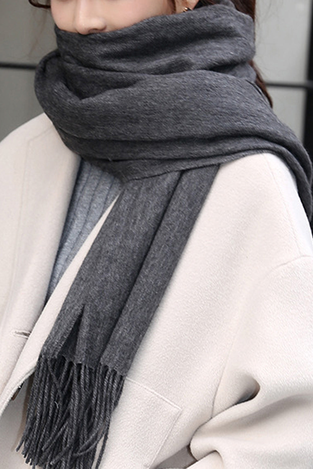 Women Decent Solid Colored Warm Long Winter Muffler