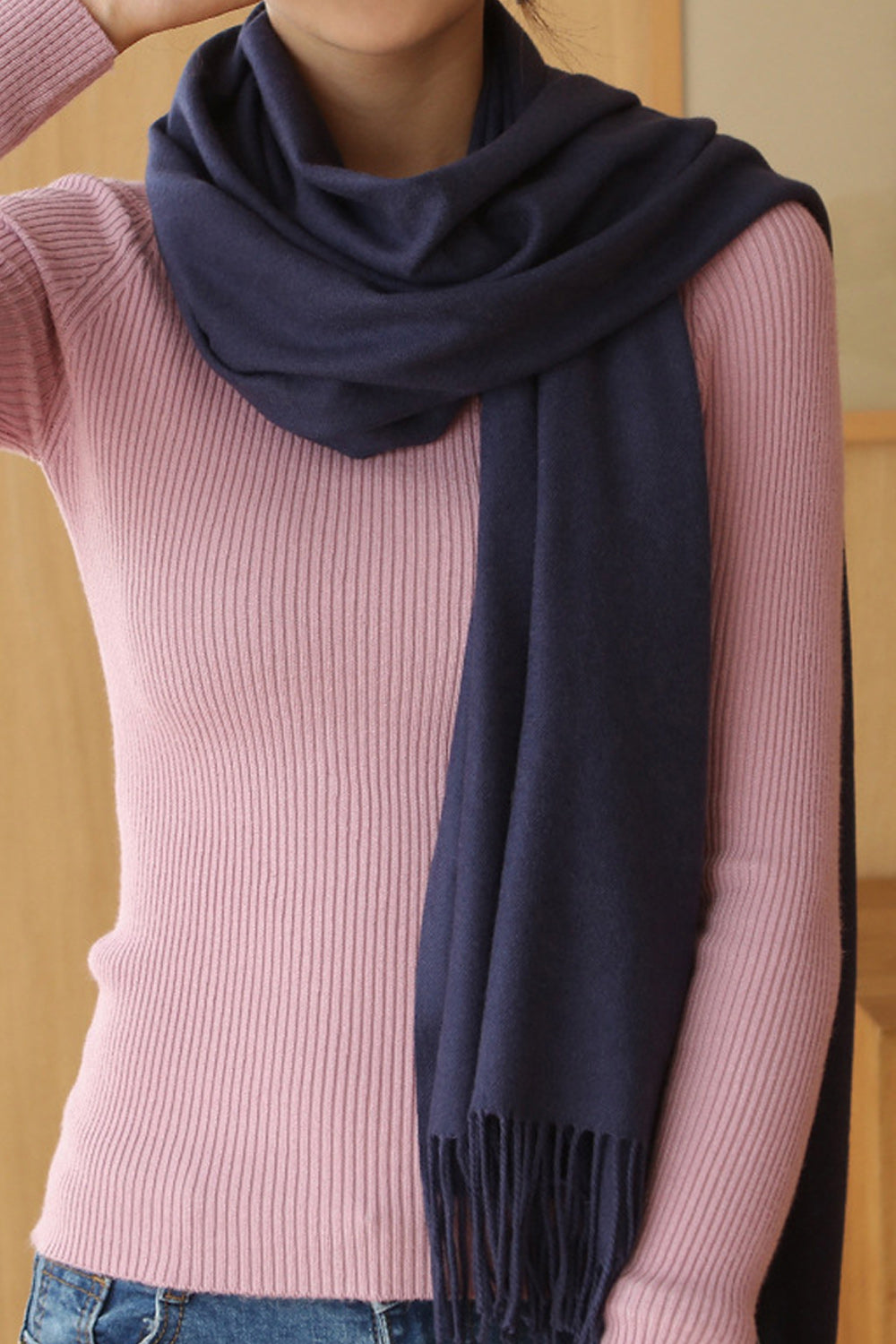 Women Decent Solid Colored Warm Long Winter Muffler