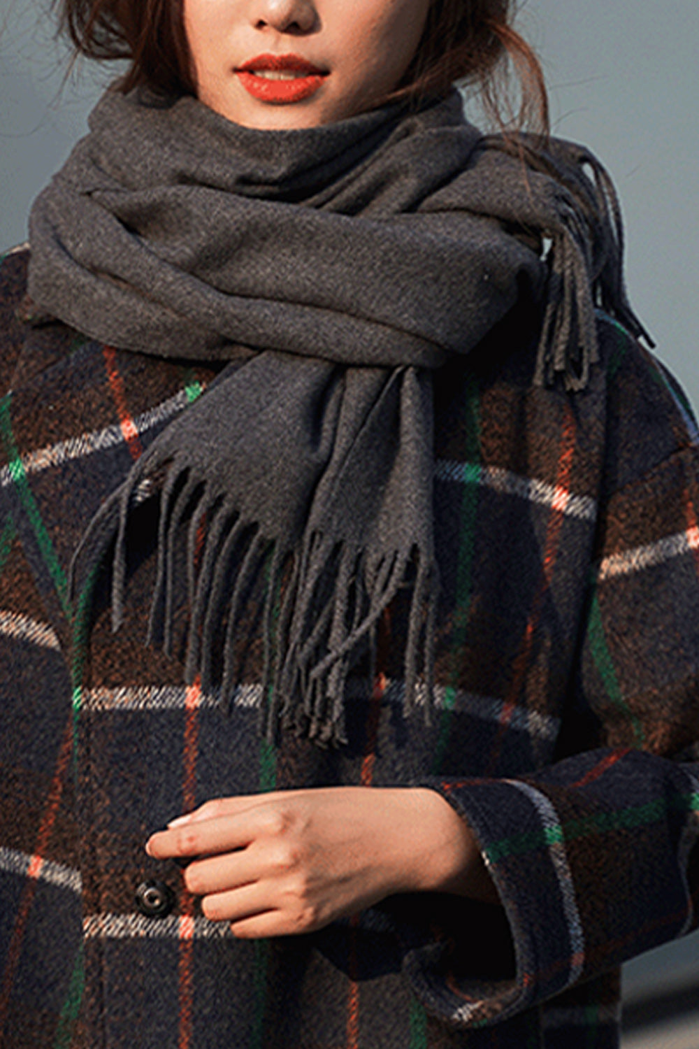Women Breathable Soft Magnificent Tassel Hem Cozy Muffler