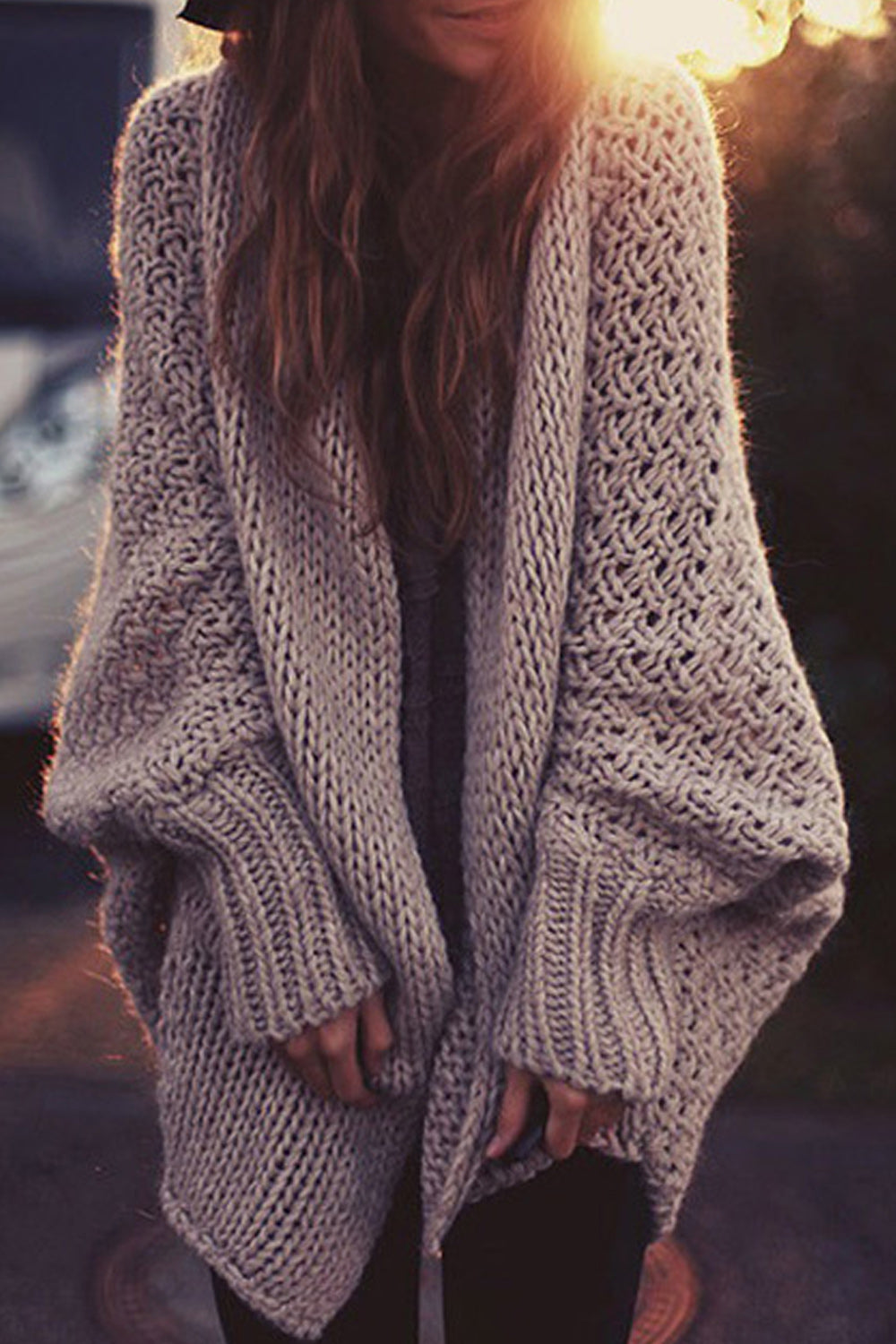 Women Warm Thick Solid Colored Long Sleeve Lovely Cardigan