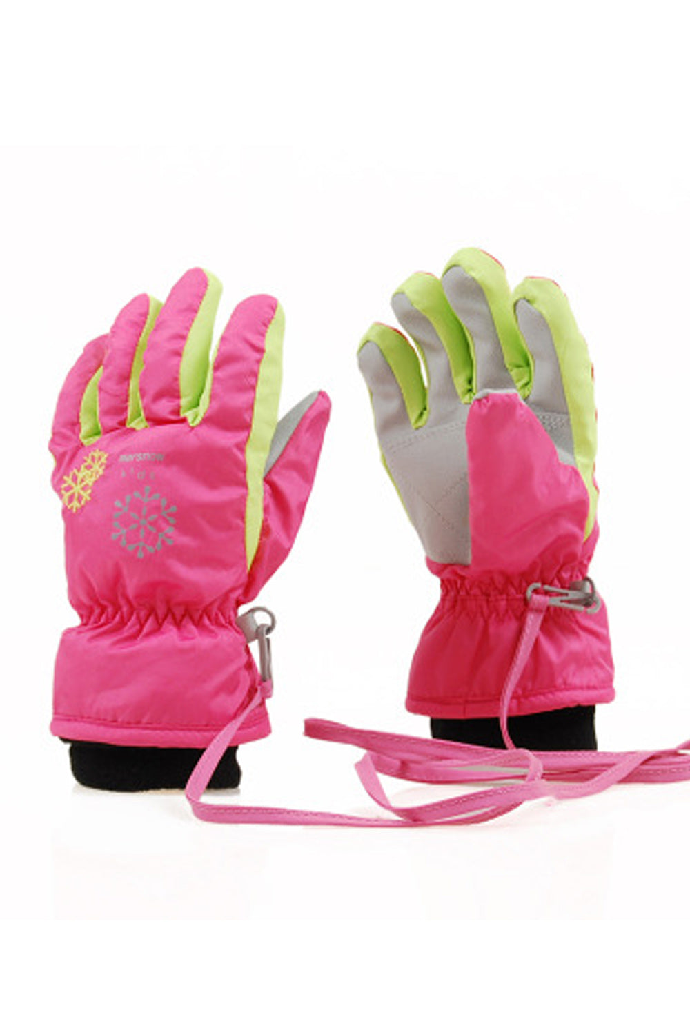 Kids Girls Cozy Windproof Solid Colored Ski Gloves
