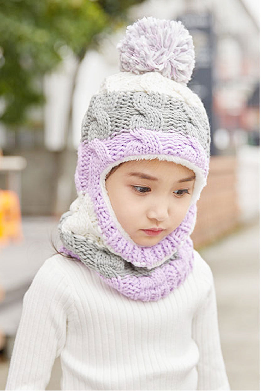 Kids Girls Soft Ear Protection Casual Winter Hat