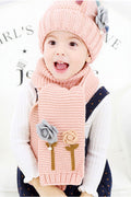 Kids Girls Casual Winter Season Thick Solid Pattern Lovely Winter Hat