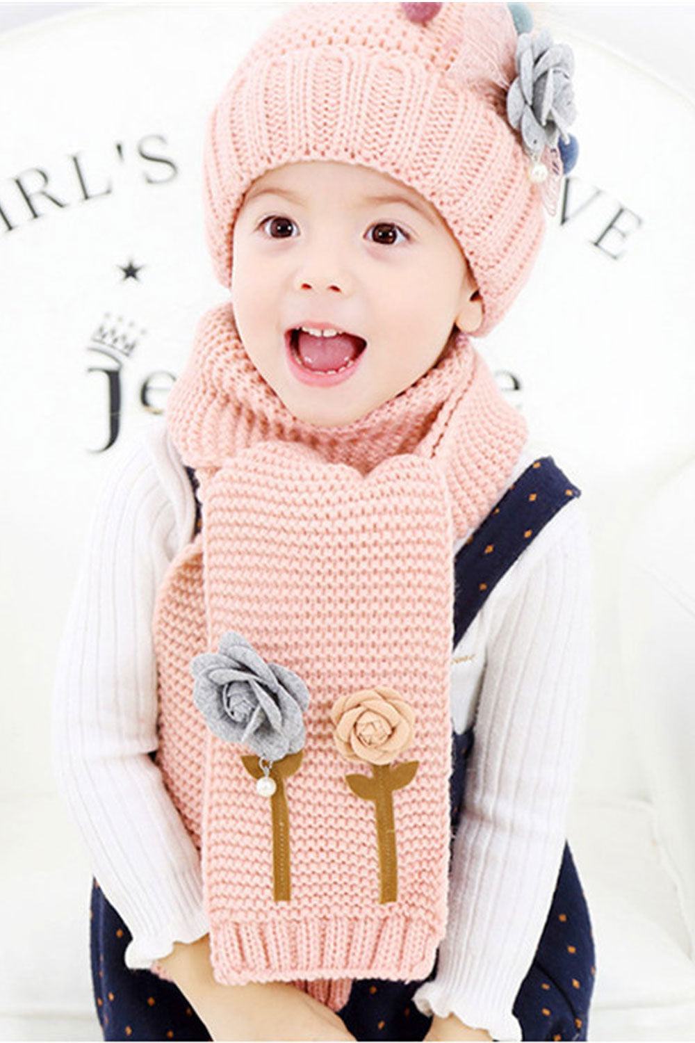 Kids Girls Casual Winter Season Thick Solid Pattern Lovely Winter Hat