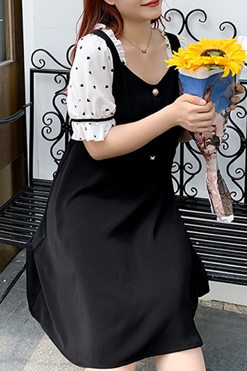 Women Plus Short Sleeve Mid Length Breathable Soft Dress