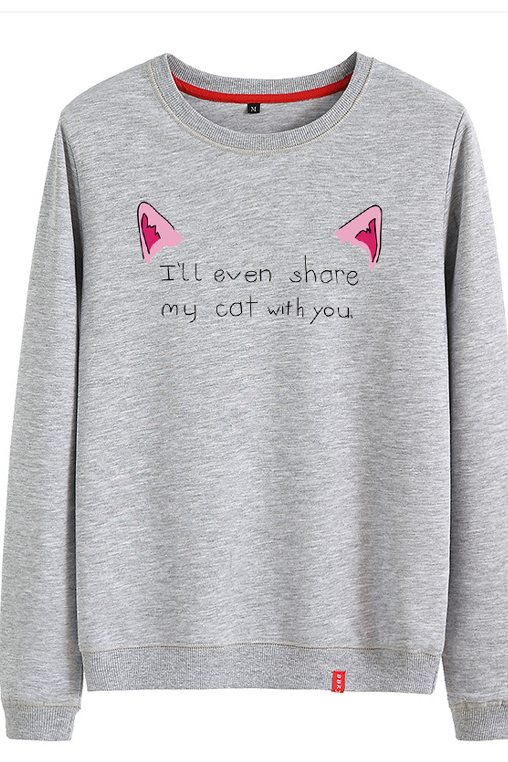 Women Comfortable Round Neck Elasticated Hem Soft Sweatshirt