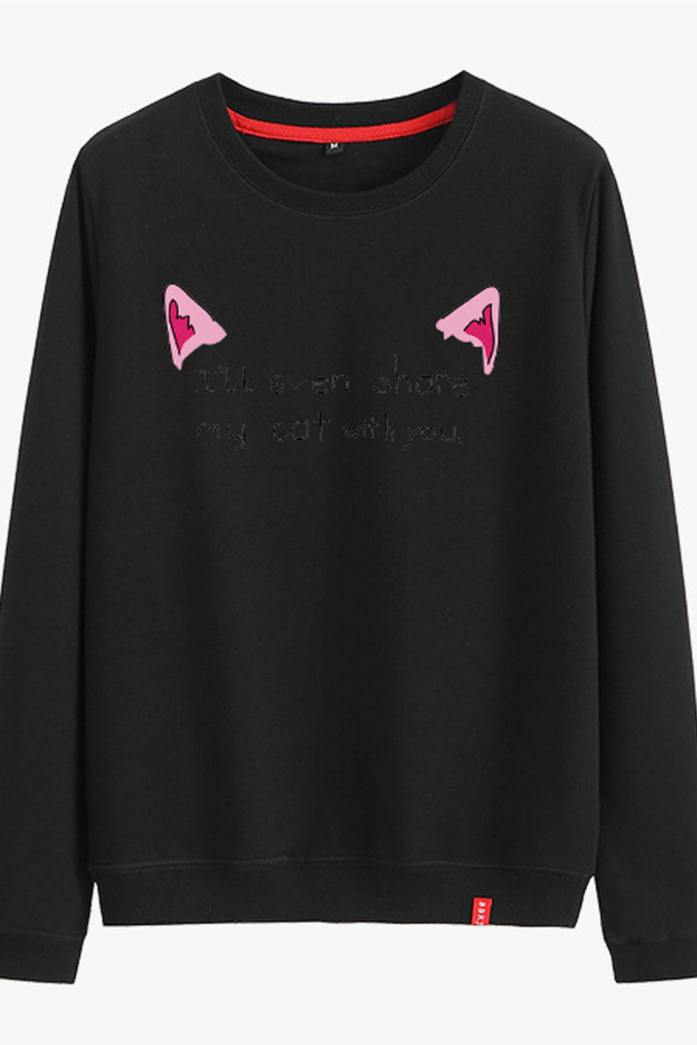 Women Comfortable Round Neck Elasticated Hem Soft Sweatshirt