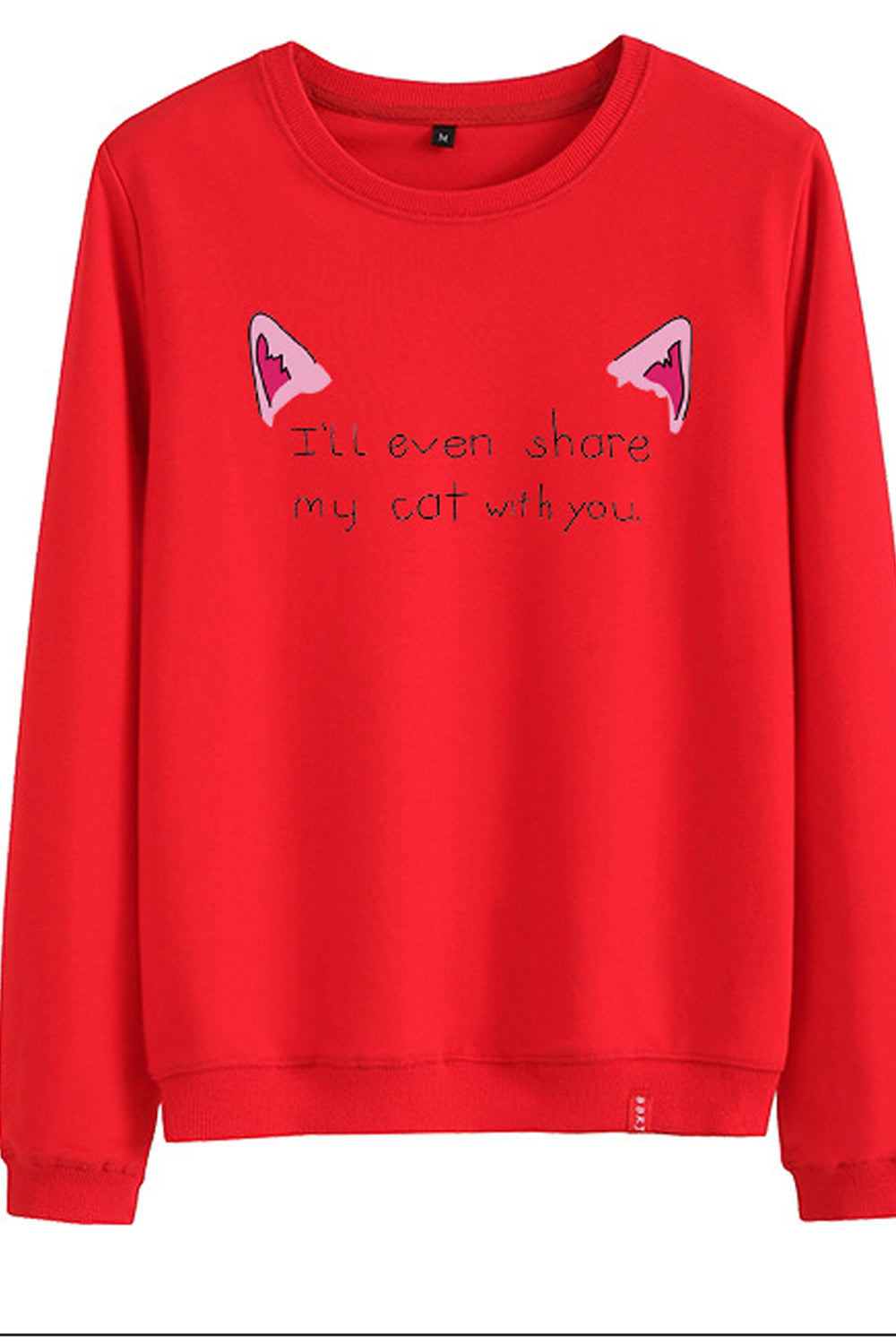 Women Comfortable Round Neck Elasticated Hem Soft Sweatshirt