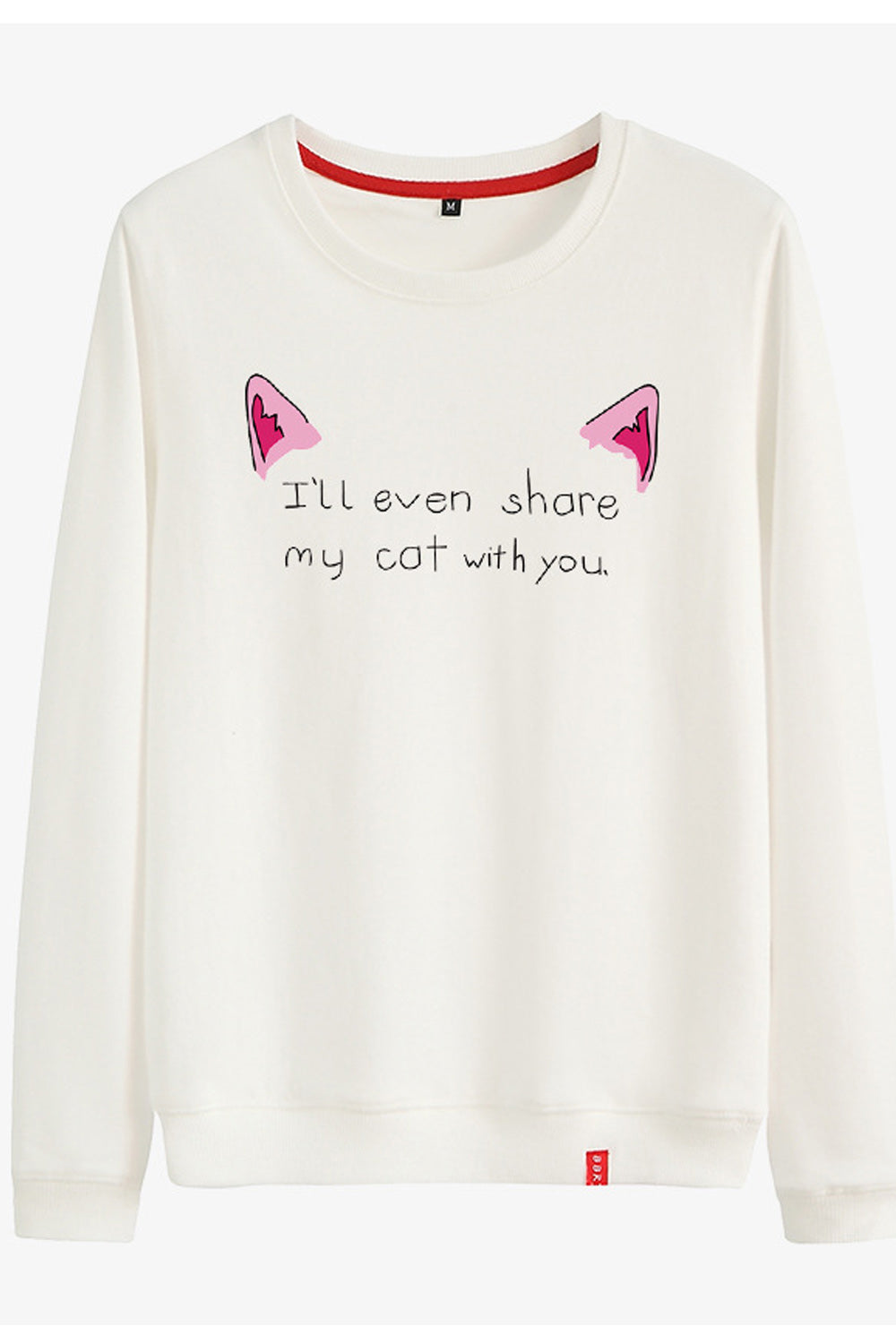 Women Comfortable Round Neck Elasticated Hem Soft Sweatshirt