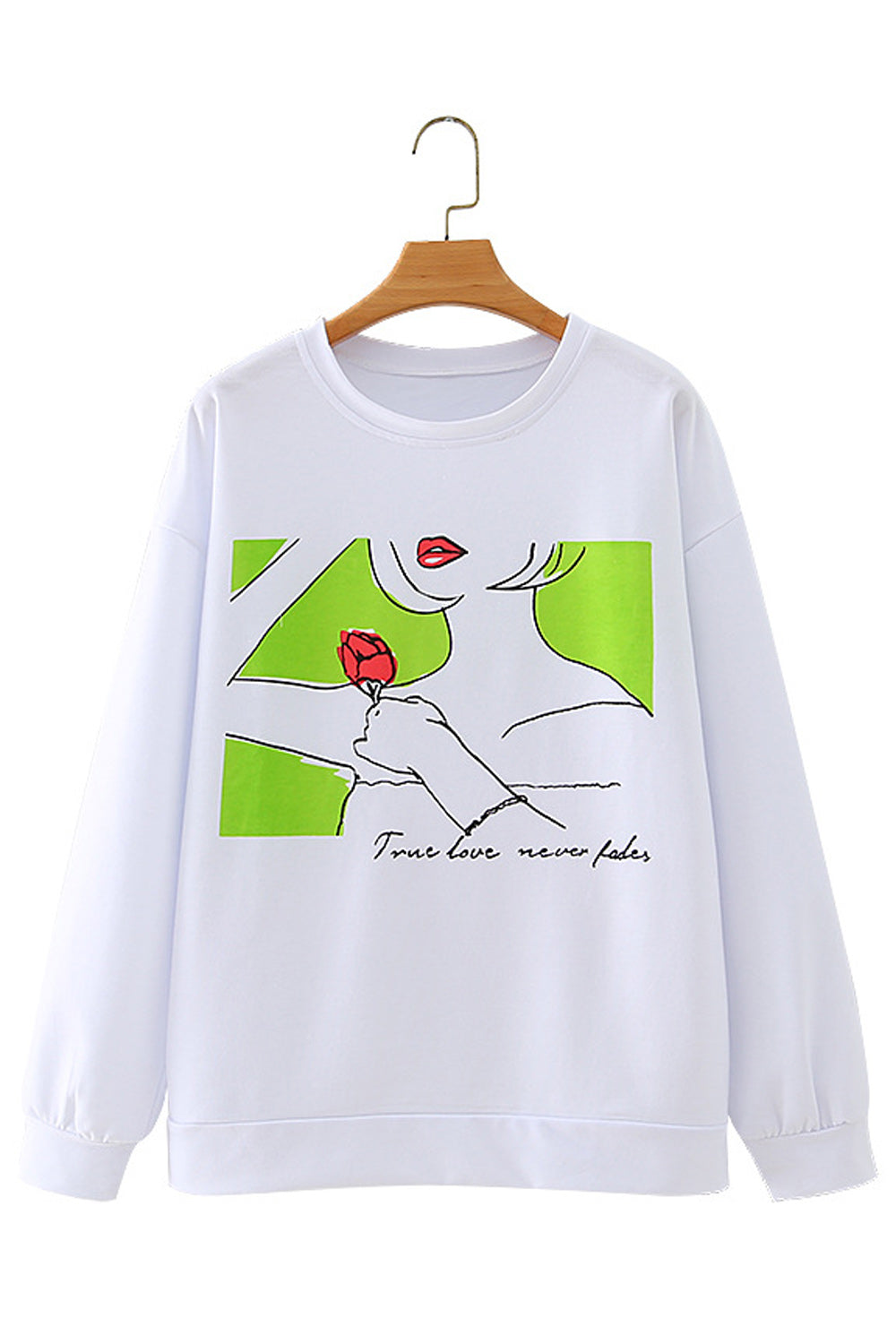 Women Classy Printed Pattern Long Sleeve Convenient Sweatshirt