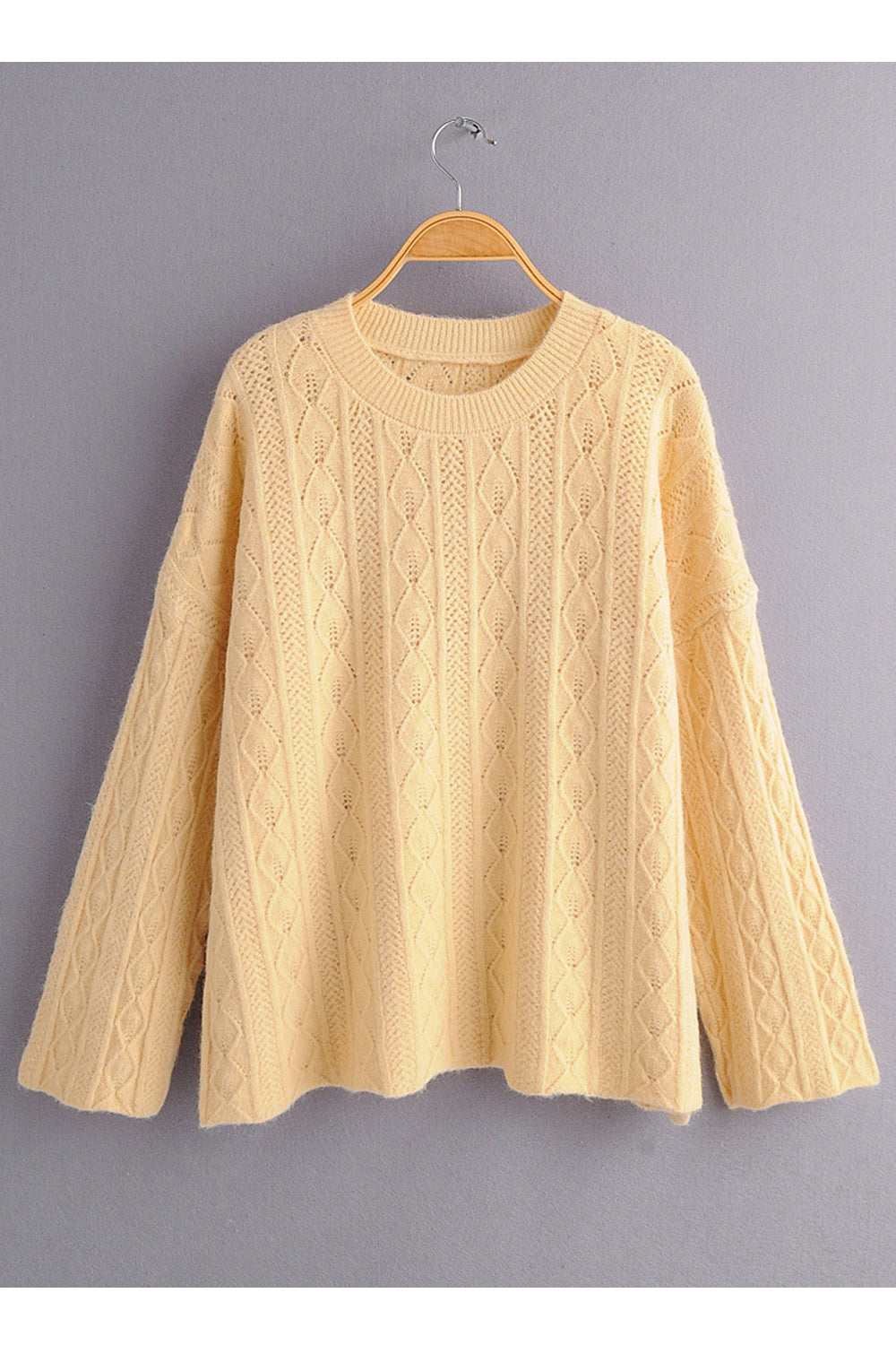 Women Simple Styled Solid Pattern Knitted Warm Sweatshirt