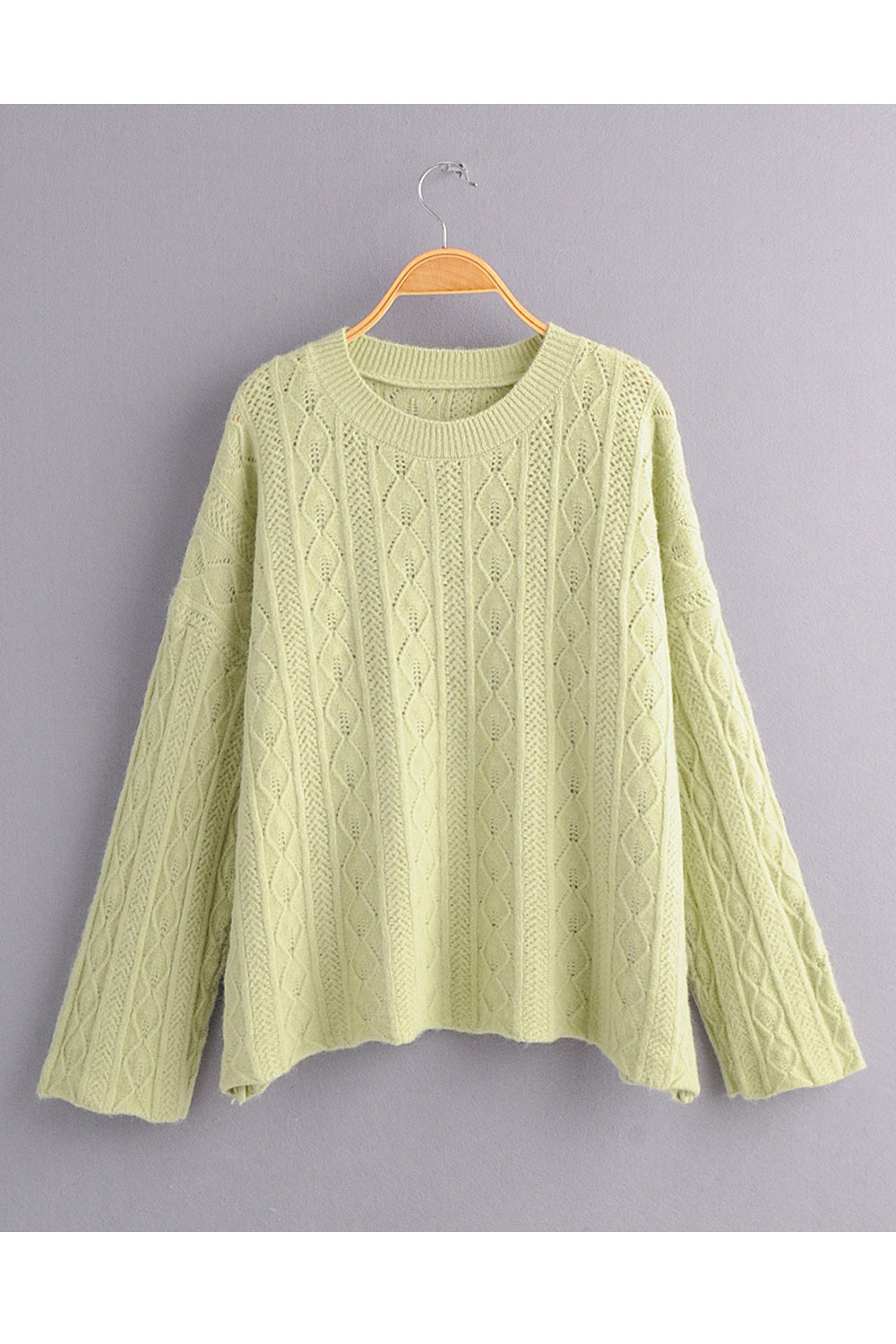 Women Simple Styled Solid Pattern Knitted Warm Sweatshirt