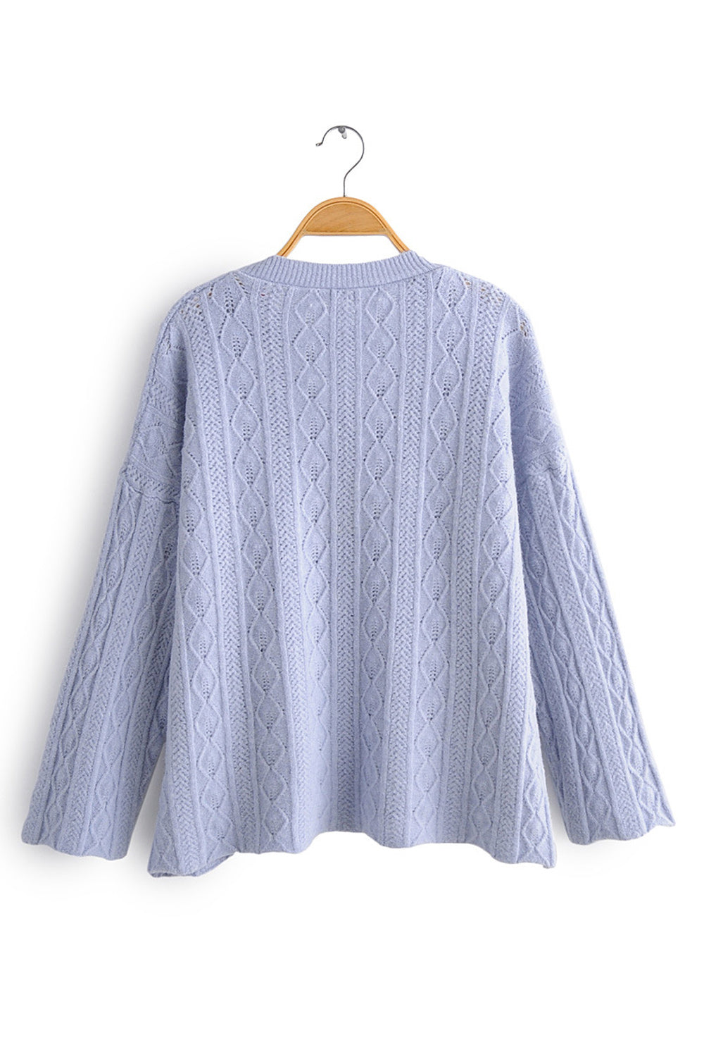 Women Simple Styled Solid Pattern Knitted Warm Sweatshirt