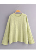 Women Simple Styled Solid Pattern Knitted Warm Sweatshirt