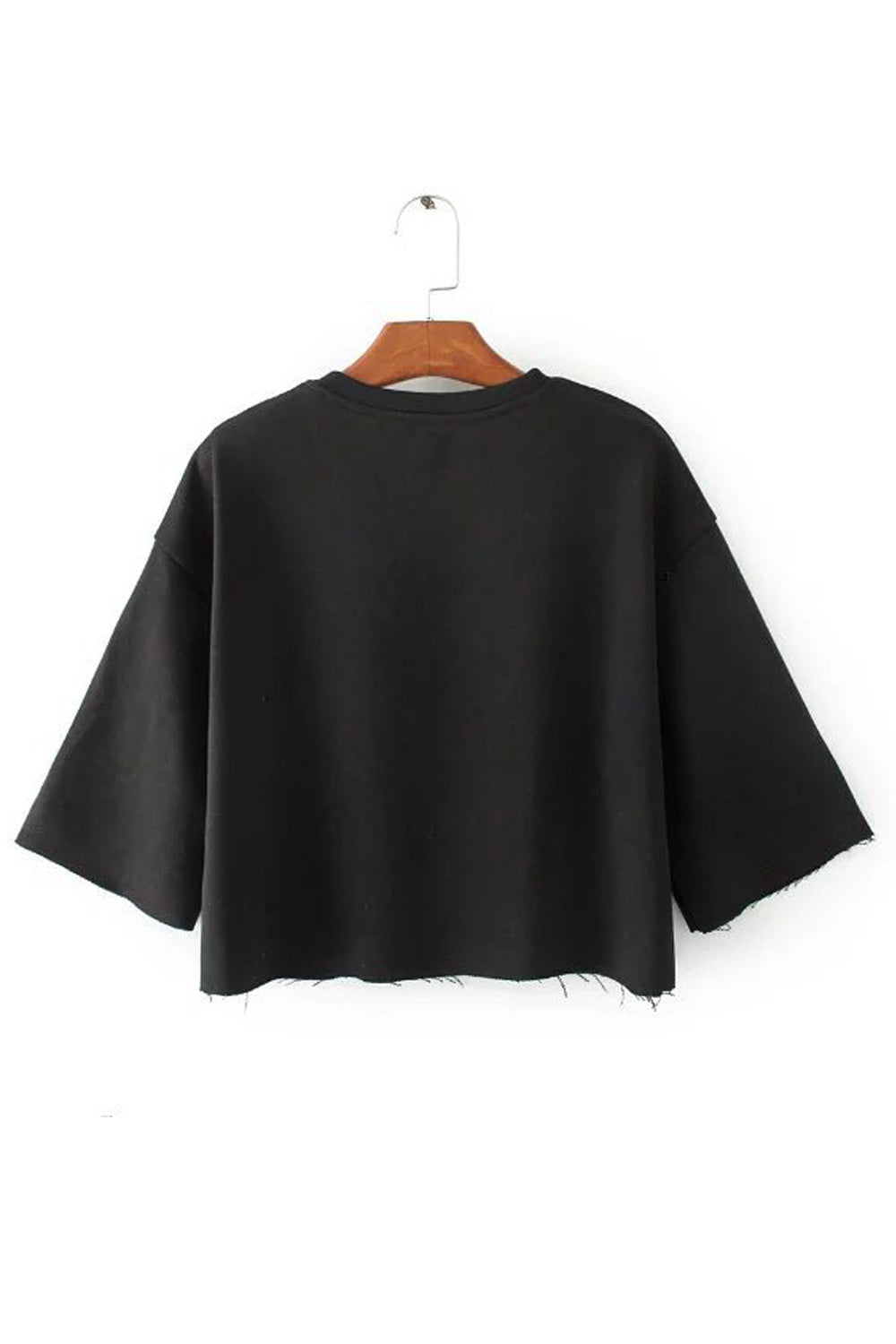 Women Flower Embroidered Beautiful Round Neck Half Sleeve Sweatshirt