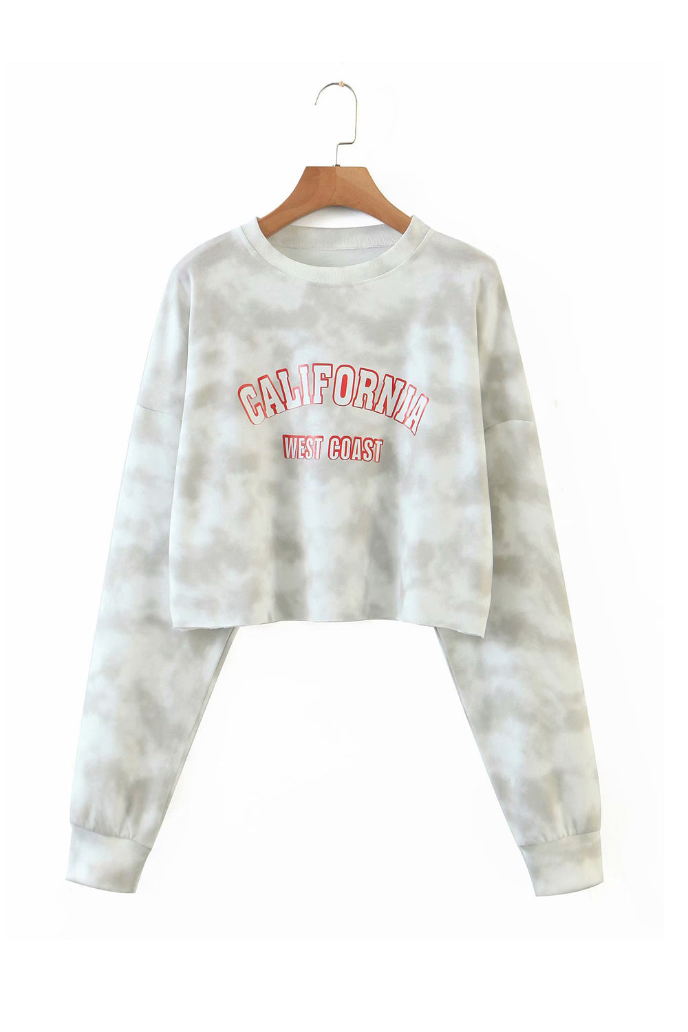 Women Beautiful Letter Printed Tie Dye Pattern Long Sleeve Easy Sweatshirt