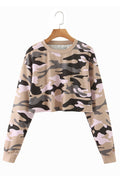 Women Magnificent Camouflage Printed Long Sleeve Pretty Sweatshirt