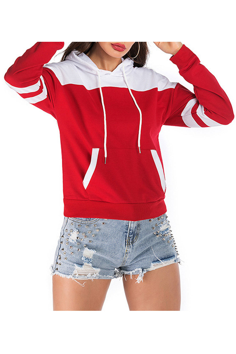 Women Comfortable Drawstring Long Sleeve Breathable Hoodie