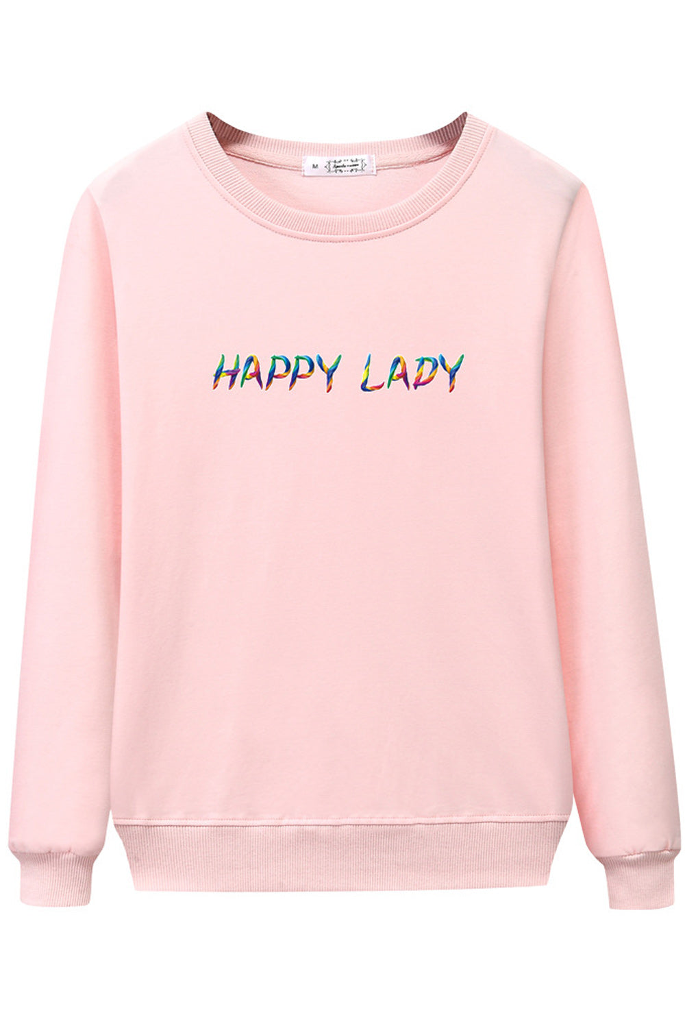 Women Ribbed Cuff Breathable Round Neck Thick Sweatshirt