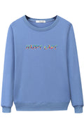 Women Ribbed Cuff Breathable Round Neck Thick Sweatshirt