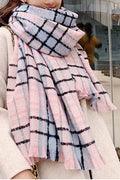 Women Plaid Style Warm Long Length Comfortable Muffler