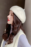 Women Dome Styled Solid Colored Casual Warm Beret Hat