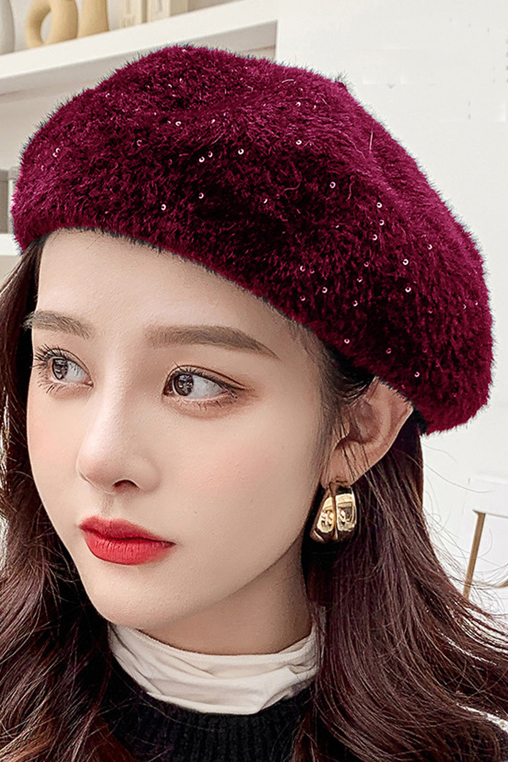 Women Dome Styled Solid Colored Casual Warm Beret Hat