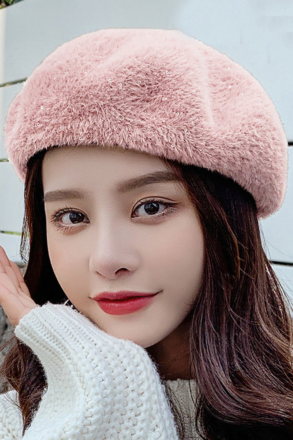 Women Dome Styled Solid Colored Casual Warm Beret Hat