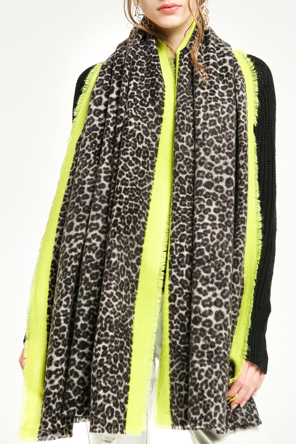 Women Elegant Leopard Pattern Thick Warm Muffler