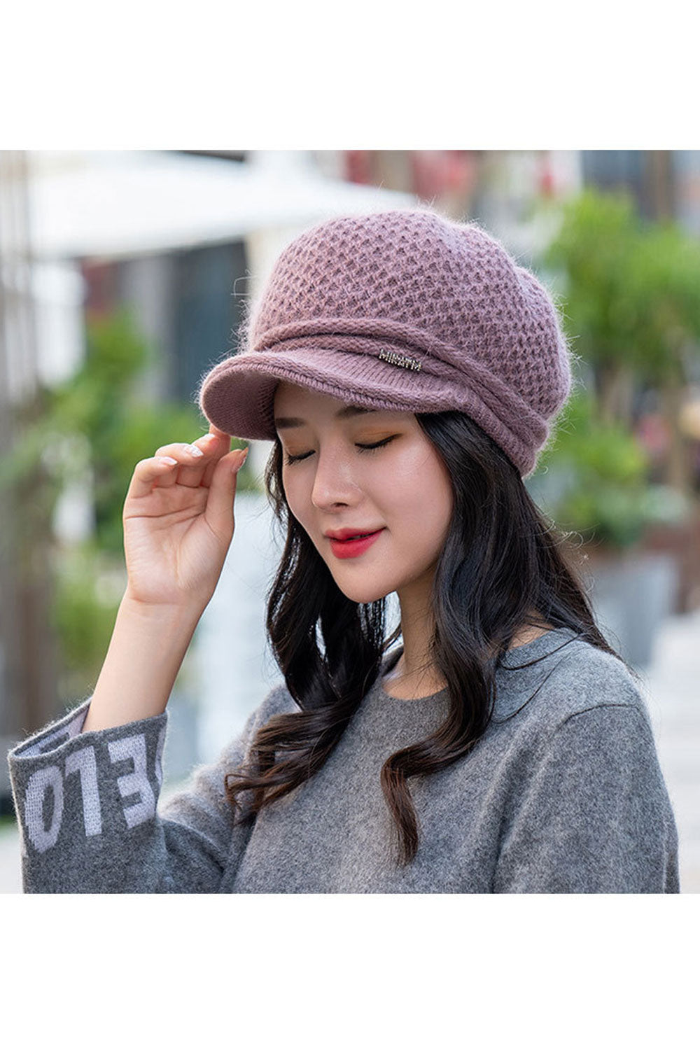 Women Solid Colored Beautiful Warm Thick Material Beret Hat
