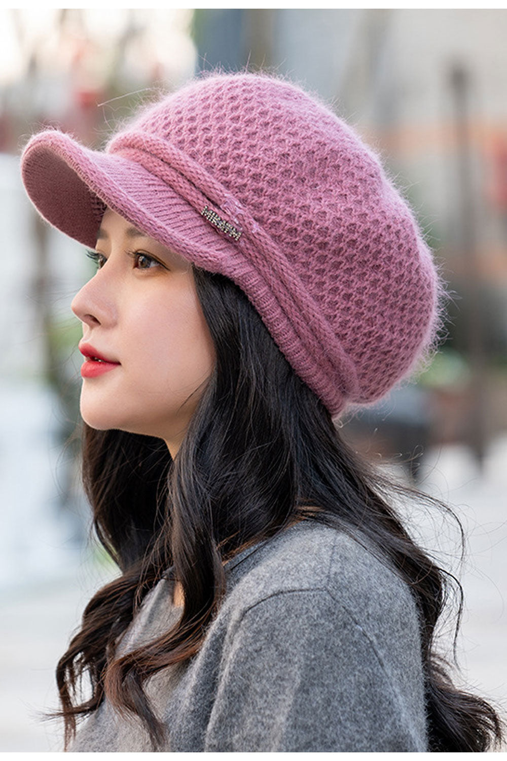 Women Solid Colored Beautiful Warm Thick Material Beret Hat