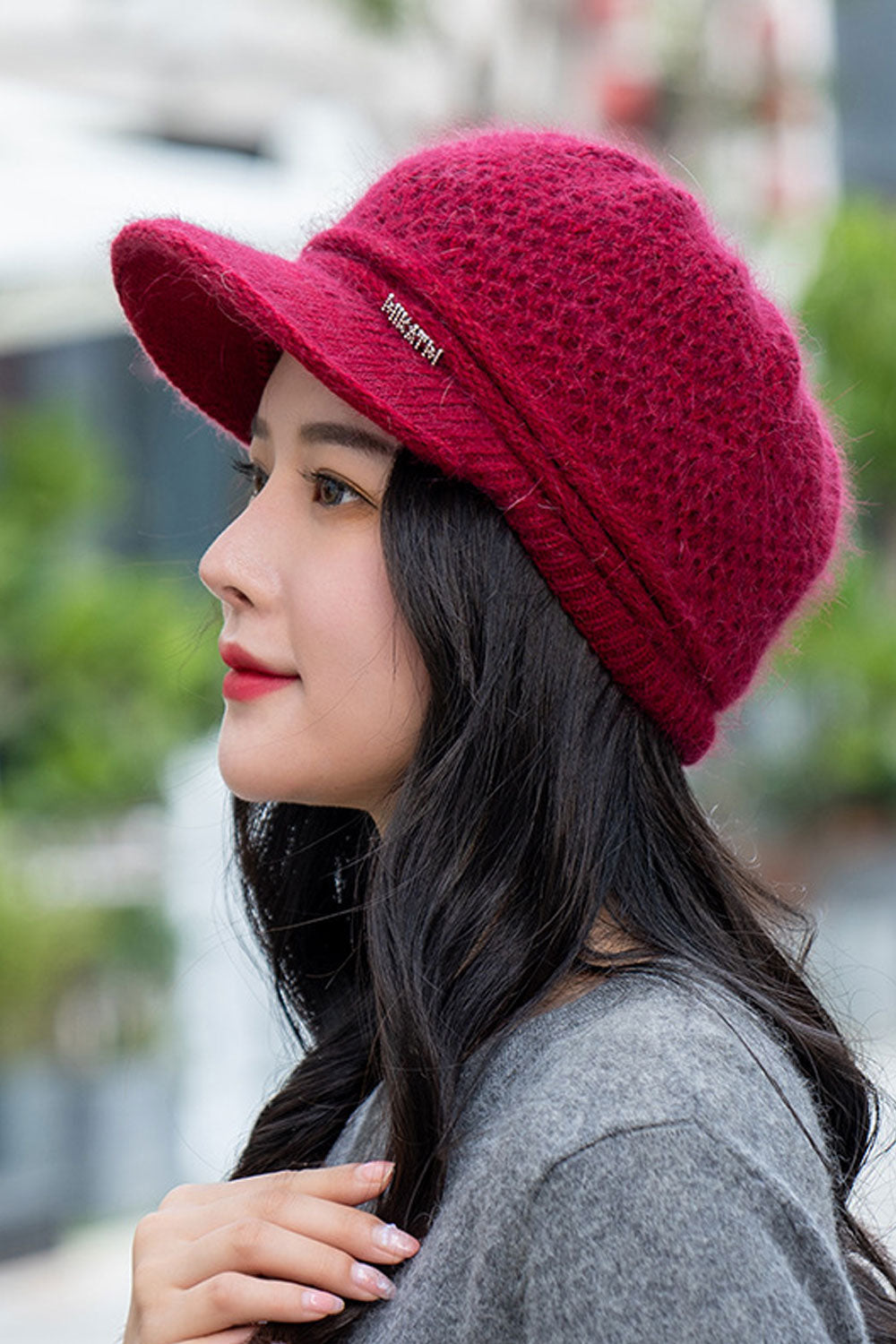 Women Solid Colored Beautiful Warm Thick Material Beret Hat