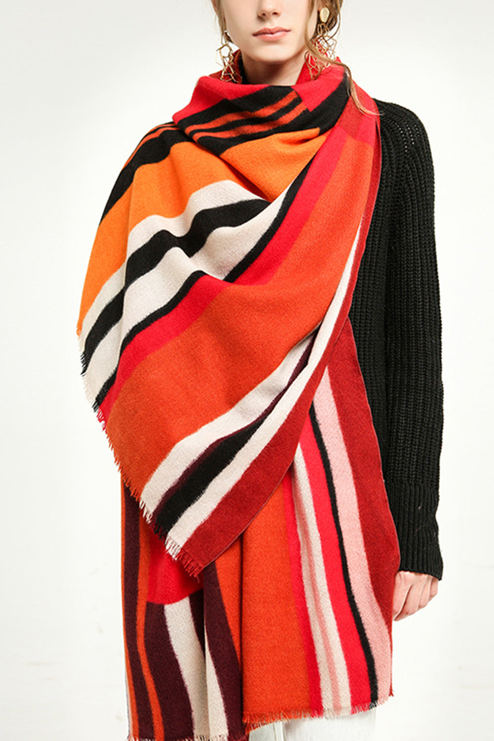 Women Warm Convenient Long Wind Breaker Casual Muffler