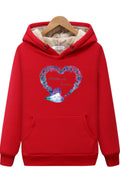 Women Stylish Printed Pattern Warm Breathable Cozy Hoodie
