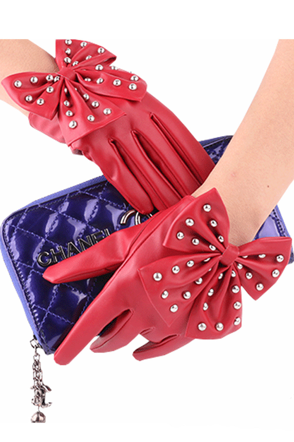 Women Solid Colored Warm Pretty Winter Casual PU Leather Gloves