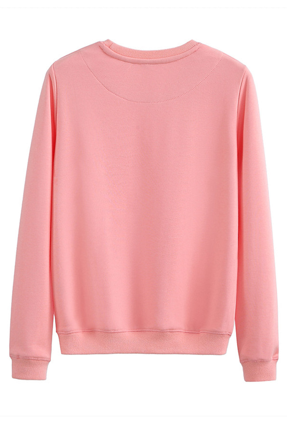 Women Comfy Stretchable Solid Colored Ribbed Cuff Sweatshirt