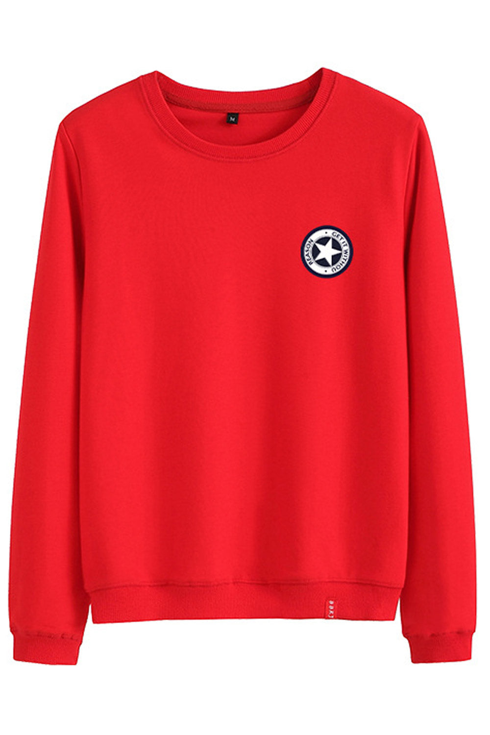 Women Comfy Stretchable Solid Colored Ribbed Cuff Sweatshirt