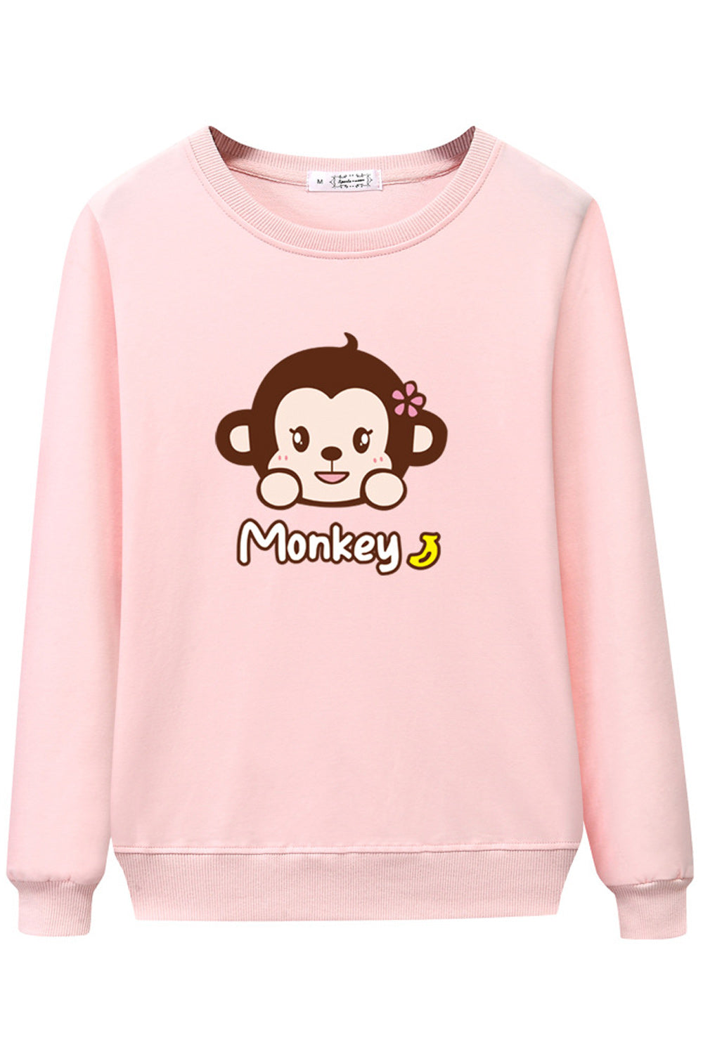 Women Cute Cartoon Printed Regular Fit Long Sleeve Warm Sweatshirt